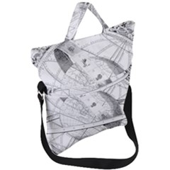 Constellations Celestial Moon Earth Fold Over Handle Tote Bag by Sapixe