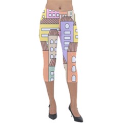 Houses City Architecture Building Lightweight Velour Capri Leggings  by Sapixe