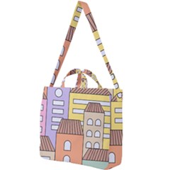 Houses City Architecture Building Square Shoulder Tote Bag by Sapixe