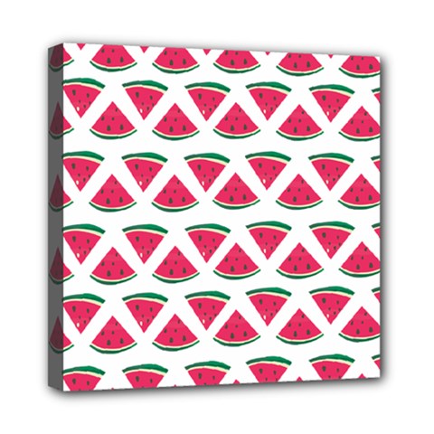 Illustration Watermelon Fruit-food Melon Mini Canvas 8  X 8  (stretched) by Sapixe
