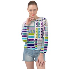 Peacock Pattern Banded Bottom Chiffon Top by Sapixe