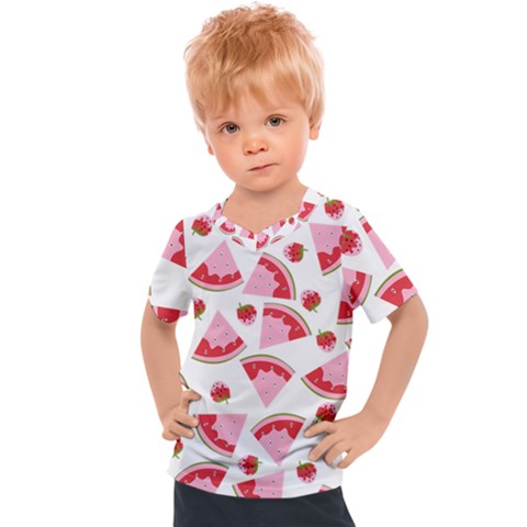Pink Watermeloon Kids  Sports Tee by Sapixe