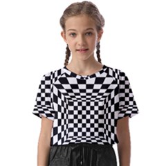 Black And White Chess Checkered Spatial 3d Kids  Basic Tee by Sapixe