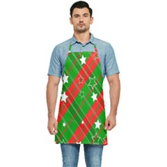 Background-green Red Star Kitchen Apron by nateshop