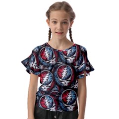 Grateful Dead Pattern Kids  Cut Out Flutter Sleeves by Jancukart