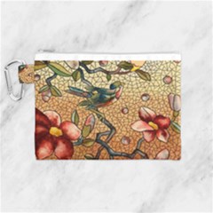 Flower Cubism Mosaic Vintage Canvas Cosmetic Bag (medium) by Jancukart
