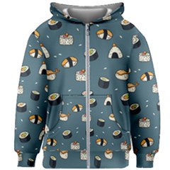 Sushi Pattern Kids  Zipper Hoodie Without Drawstring by Jancukart