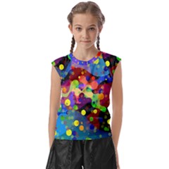 Blobs Dots Abstract Art Waves Kids  Raglan Cap Sleeve Tee by Amaryn4rt