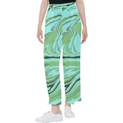 Waves Marbled Abstract Background Women s Pants  by Amaryn4rt
