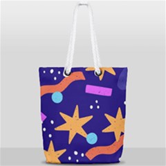 Star Abstract Pattern Wallpaper Full Print Rope Handle Tote (small) by Amaryn4rt