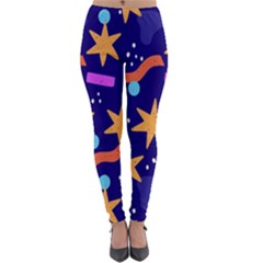 Star Abstract Pattern Wallpaper Lightweight Velour Leggings by Amaryn4rt