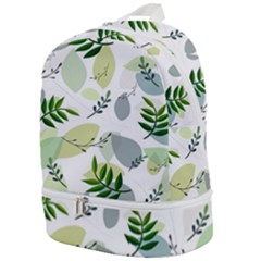 Leaves Foliage Pattern Abstract Zip Bottom Backpack by Amaryn4rt