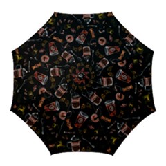 Coffee Watercolor Background Golf Umbrellas by Amaryn4rt