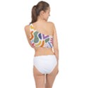 Abstract Pattern Background Spliced Up Bikini Top  View2