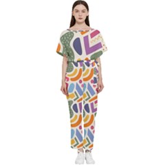 Abstract Pattern Background Batwing Lightweight Chiffon Jumpsuit by Amaryn4rt