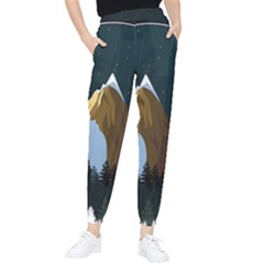 Mountains Forest Moon Stars View Tapered Pants by Wegoenart