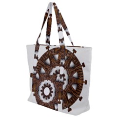 Gear Clockwork Decorative Fancy Zip Up Canvas Bag by Wegoenart