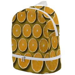 Orange Slices Cross Sections Pattern Zip Bottom Backpack by artworkshop