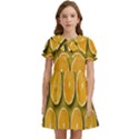 Orange Slices Cross Sections Pattern Kids  Bow Tie Puff Sleeve Dress View1