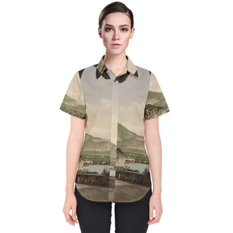 Ponale Road, Garda, Italy  Women s Short Sleeve Shirt by ConteMonfrey