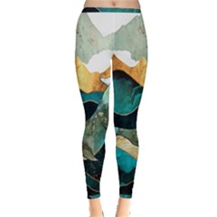 Ocean Whale Painting Sea Undersea Inside Out Leggings by Wegoenart