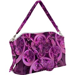 Fractal-math-geometry-visualization Pink Canvas Crossbody Bag by Pakrebo