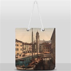  The Harbor, Riva, Lake Garda, Italy 1890-1900 Full Print Rope Handle Tote (large) by ConteMonfrey