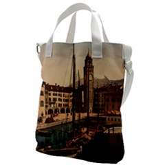  The Harbor, Riva, Lake Garda, Italy 1890-1900 Canvas Messenger Bag by ConteMonfrey
