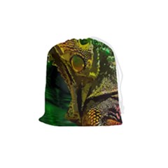 Chameleon Reptile Lizard Animal Drawstring Pouch (medium) by Wegoenart