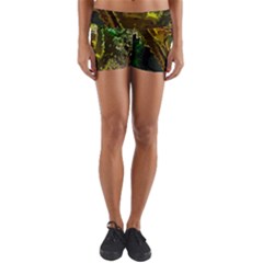 Chameleon Reptile Lizard Animal Yoga Shorts by Wegoenart