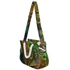 Chameleon Reptile Lizard Animal Rope Handles Shoulder Strap Bag by Wegoenart