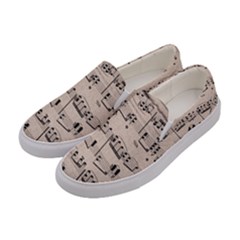 Art Vintage Music Paper Background Design Women s Canvas Slip Ons by Wegoenart