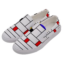 Illustration Geometric Abstract Plates Mosaic Men s Canvas Slip Ons by Wegoenart
