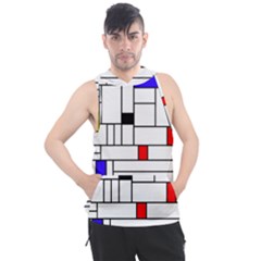 Illustration Geometric Abstract Plates Mosaic Men s Sleeveless Hoodie by Wegoenart