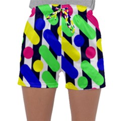Illustration Geometric Form Circle Line Pattern Sleepwear Shorts by Wegoenart