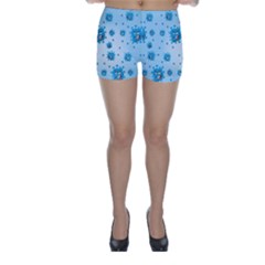 Illustration Virus Pattern Skinny Shorts by Wegoenart