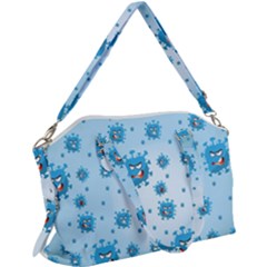 Illustration Virus Pattern Canvas Crossbody Bag by Wegoenart