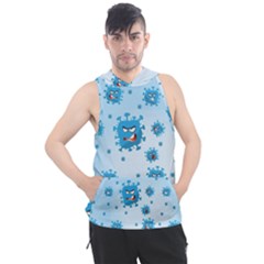 Illustration Virus Pattern Men s Sleeveless Hoodie by Wegoenart