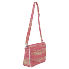 Illustration Graphic Pattern Texrure Pink Maeble Shoulder Bag With Back Zipper by Wegoenart