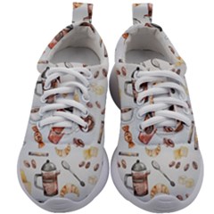 Coffee Coffeemania Caffeine Pattern Kids Athletic Shoes by Wegoenart