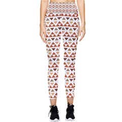 Illustration Geometric Tribal Pattern Design Pocket Leggings  by Wegoenart