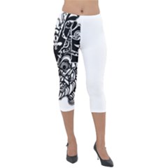 Im Fourth Dimension Black White 35 Lightweight Velour Capri Leggings  by imanmulyana