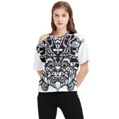Im Fourth Dimension Black White 35 One Shoulder Cut Out Tee by imanmulyana