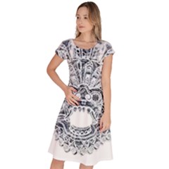 Im Fourth Dimension Black White 36 Classic Short Sleeve Dress by imanmulyana