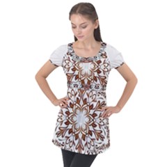 Im Fourth Dimension Colour 43 Puff Sleeve Tunic Top by imanmulyana