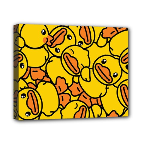 Illustration Duck Cartoon Background Pattern Canvas 10  X 8  (stretched) by Wegoenart