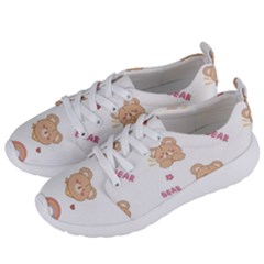 Illustrations Bear Cartoon Background Pattern Women s Lightweight Sports Shoes by Sudhe