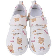 Illustrations Bear Cartoon Background Pattern Women s Velcro Strap Shoes by Sudhe
