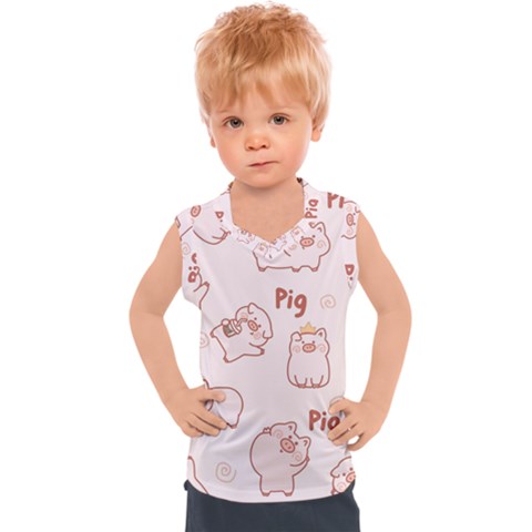 Pig Cartoon Background Pattern Kids  Sport Tank Top by Sudhe