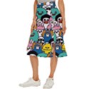 Illustration Animals Cartoon Background Pattern Midi Panel Skirt View2